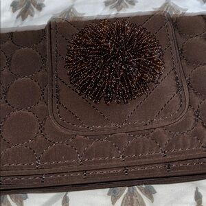 Vera Bradley Chocolate Brown Quilted Women's Clutch Bag NWT